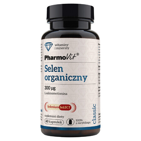 PharmoVit Organic Selenium 300 µg, 60 capsules