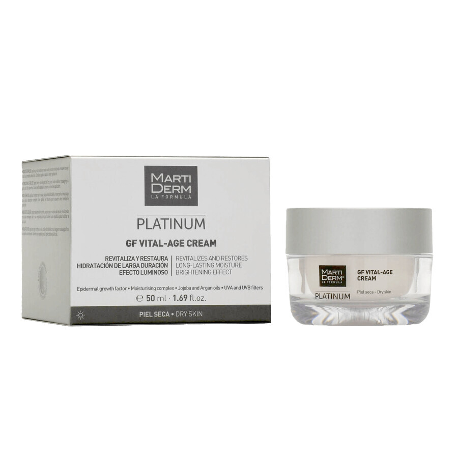 Set avec MartiDerm Platinum GF Vital Age Cream gratuit, crème pour peau sèche, 50 ml + Night Renew, booster de nuit, 2 ml x 5 ampoules