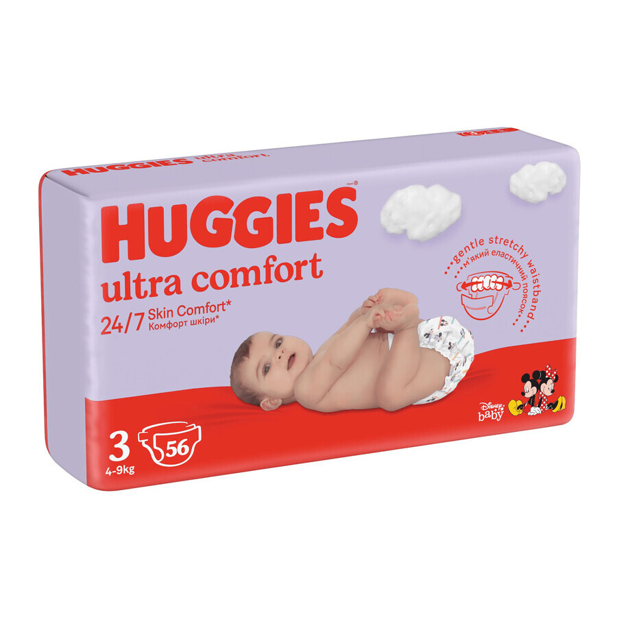 Huggies Ultra Comfort, scutece, Disney, mărimea 3, 4-9 kg, 56 bucăți