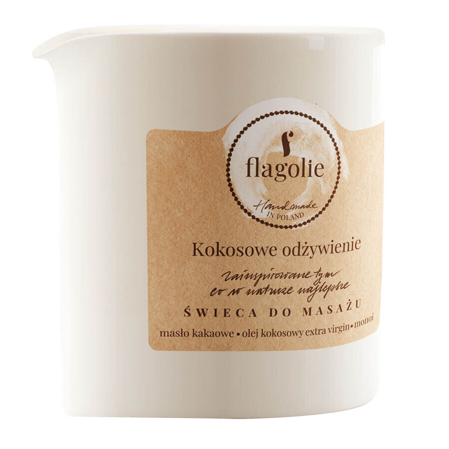 Flagolie, soy massage candle, nourishing with coconut, 200 g