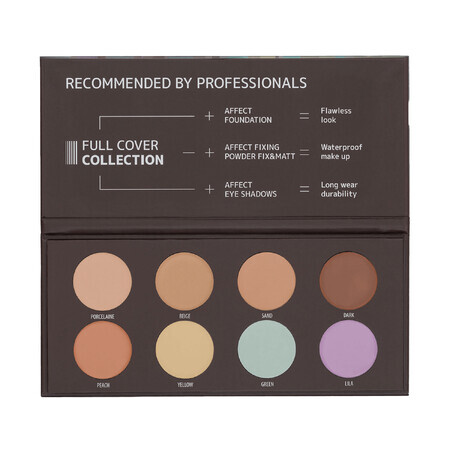 Affect Full Cover Collection 2, palette de camouflage, 8 x 3 g