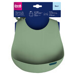 Lovi, silicone bib with pocket, pistachio, 1 pc