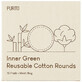 Inner Green tampons nettoyants textiles r&#233;utilisables et sac de rangement, 10 pi&#232;ces, Purito