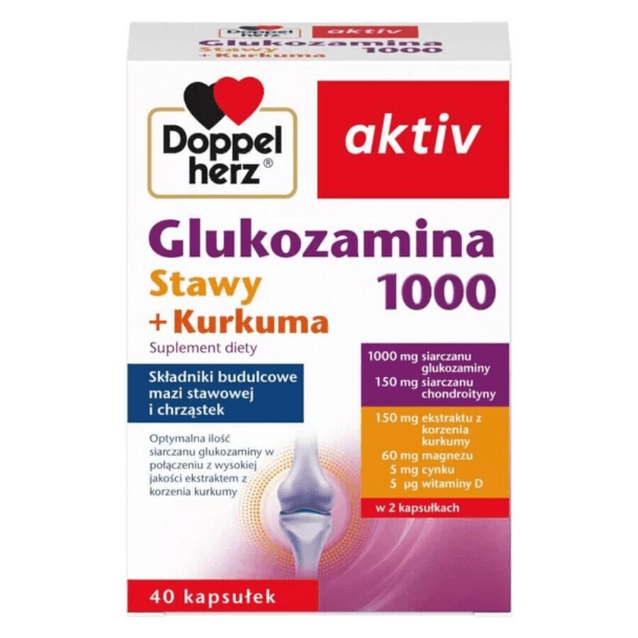 Doppelherz aktiv Glucosamina 1000 Articolazioni + Curcumina, 40 capsule