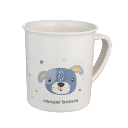 Canpol Babies, gobelet en plastique avec oreille, animaux mignons, toutou bleu, à partir de 12 mois, 170 ml