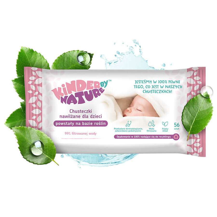 Kinder by Nature, baby and children's wet wipes, 12 x 56 pieces