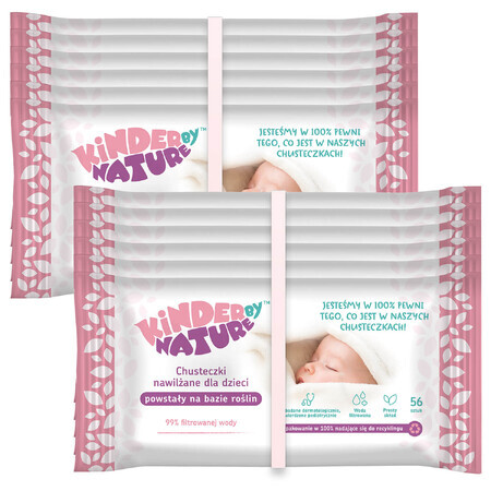 Kinder by Nature, baby and children's wet wipes, 12 x 56 pieces