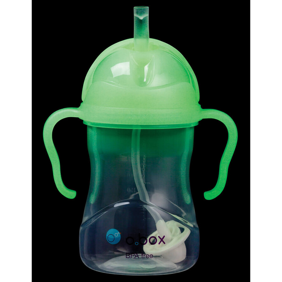 B.Box Glow in the Dark, biberon phosphorescent avec paille, à partir de 6 mois, 240 ml