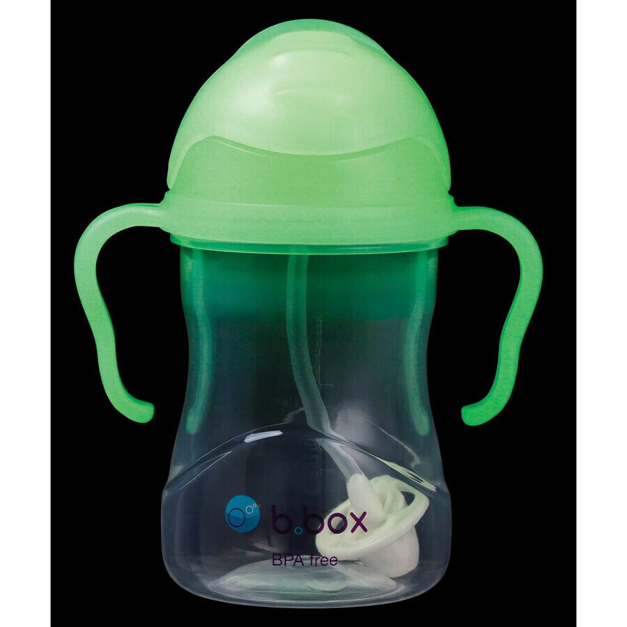 B.Box Glow in the Dark, biberon phosphorescent avec paille, à partir de 6 mois, 240 ml