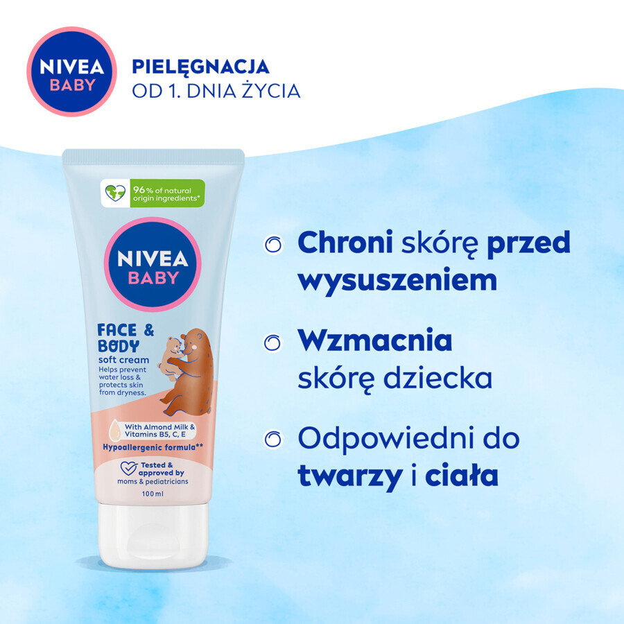 Nivea Baby, face and body care cream, from the first day, 100 ml