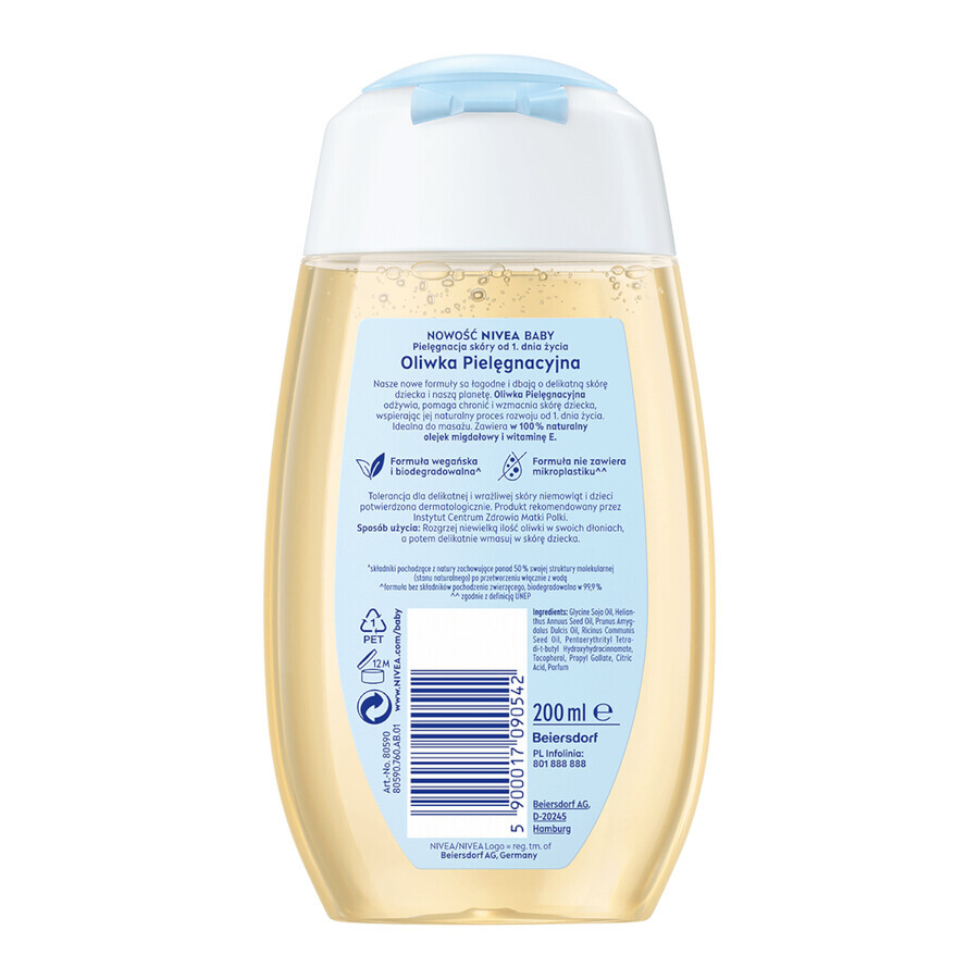 Nivea Baby, ulei hrănitor, din prima zi de viață, 200 ml