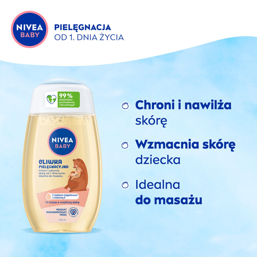 Nivea Baby, ulei hrănitor, din prima zi de viață, 200 ml