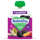 BoboVita Mousse en tube, poire avec betterave et prune séchée, après 6 mois, 80 g