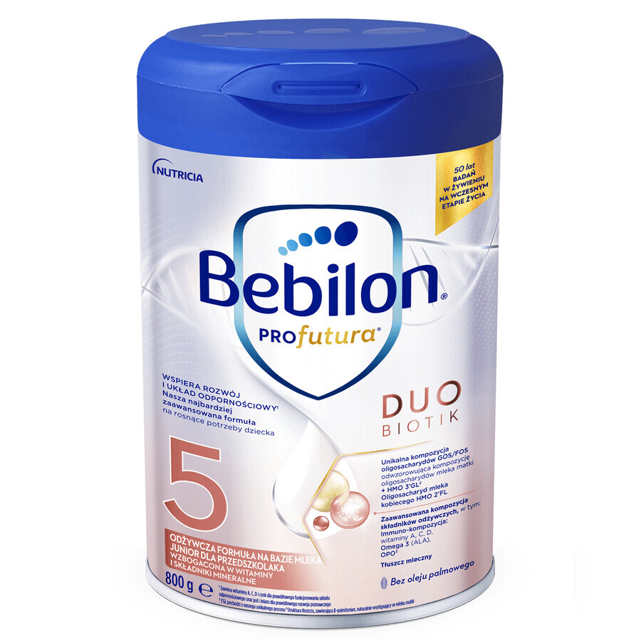 Bebilon Profutura DuoBiotik 5, préparation nutritive à base de lait, pour les enfants d'âge préscolaire, 800 g