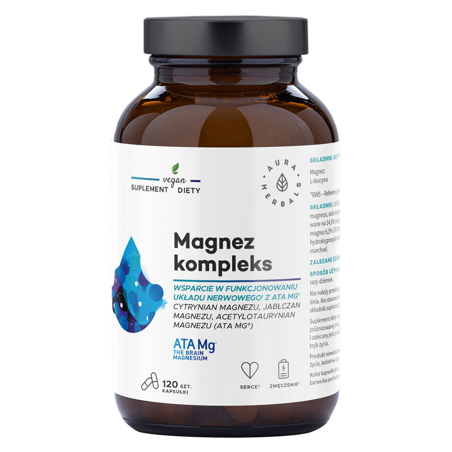 Aura Herbals Complexe de Magnésium ATA Mg, 120 gélules