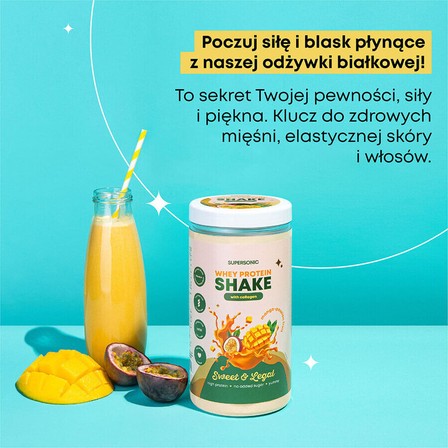 Supersonic, protein shake with collagen, mango-maracuja flavor, 560 g