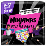 Pampers Ninjamas Pyjama Pants, pannolini per bambine. 8-12 anni, 27-43 kg, 9 pz.