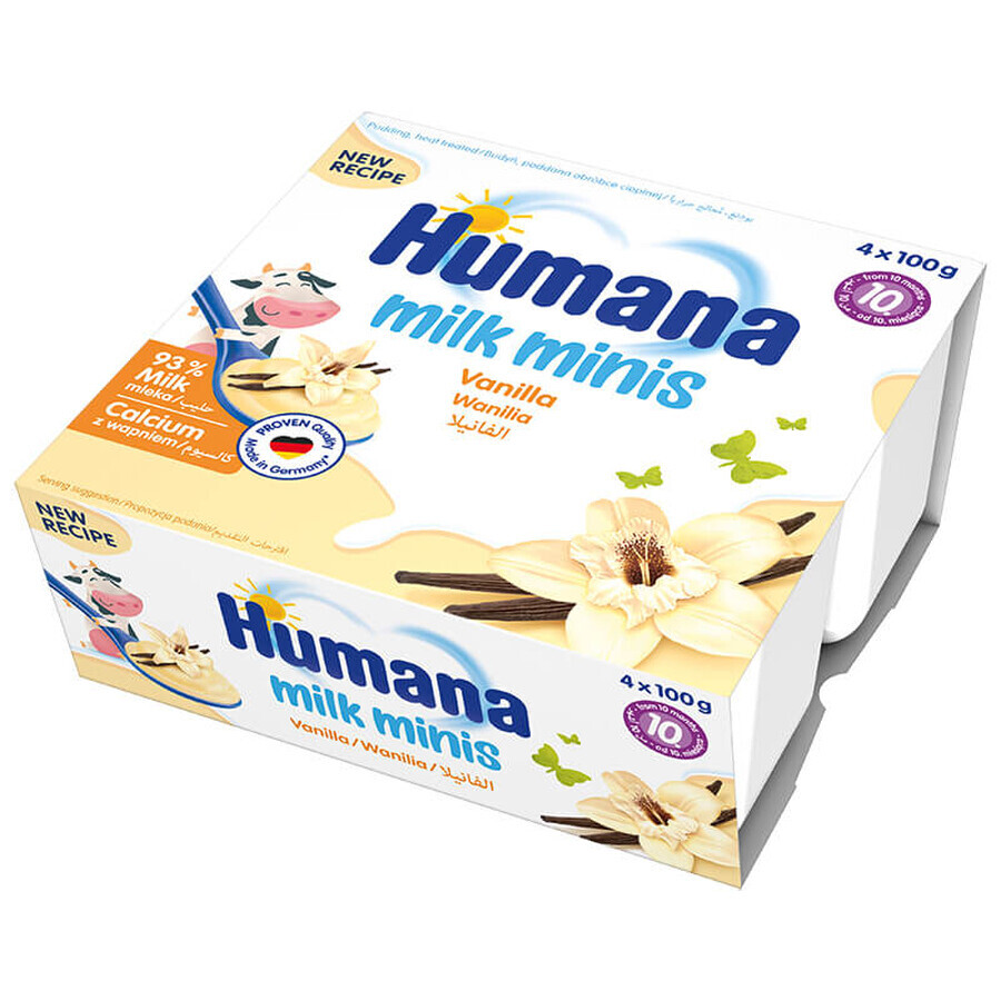 Humana Milk Minis Dessert, pudding à la vanille, après 10 mois, 4 x 100 g