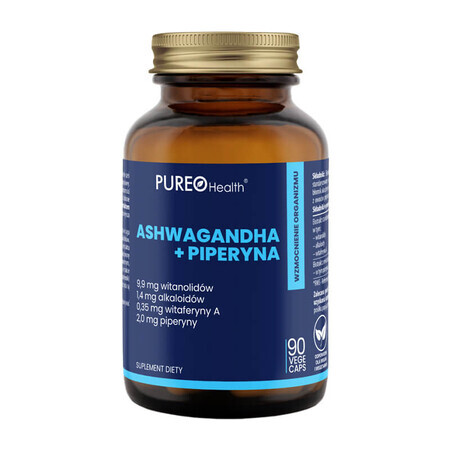 Pureo Health Ashwagandha + Piperin, 90 Veggie-Kapseln