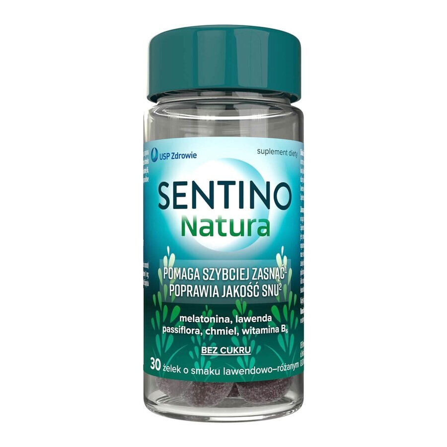 Sentino Natura, jellies, lavender and rose flavor, 30 pieces