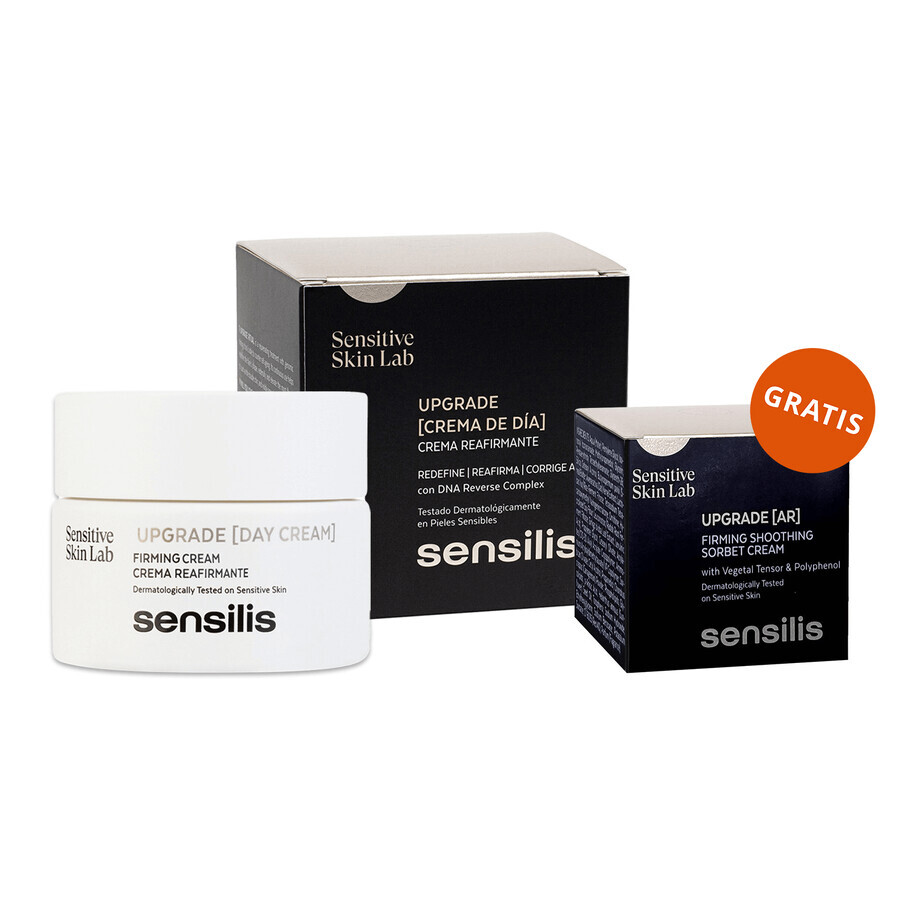 Sensilis Upgrade, cremă de zi care întărește și corectează ridurile, 50 ml + Upgrade AR, cremă sorbet care întărește și calmează, 5 ml gratuit