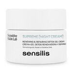 Sensilis Supreme, gel-crema notte riparatore e ringiovanente, 50 ml + Upgrade AR, crema sorbetto rassodante e lenitiva, 5 ml in omaggio