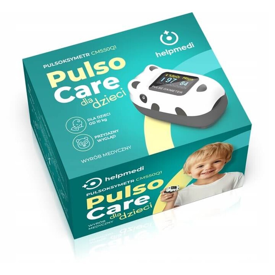 HelpMedi PulsoCare, oxymètre de pouls pour enfants, panda