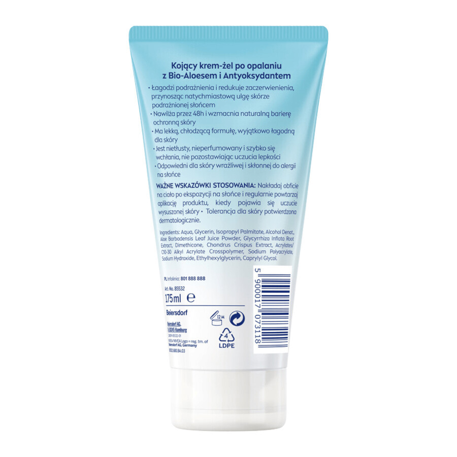 Nivea Sun Sensitive SOS, crema-gel lenitiva doposole, 175 ml