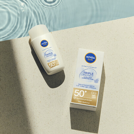 Nivea Sun Tripple Protect, fluide pour le visage, SPF 50+, 40 ml