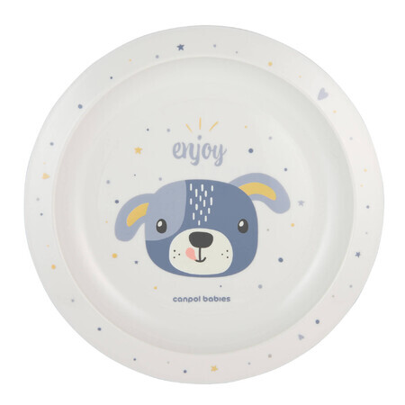 Canpol Babies, assiette bébé en plastique, Animaux mignons, 4/411, bleu, à partir de 9 mois, 1 pièce