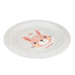 Canpol Babies, assiette en plastique, Animaux mignons, 4/411, rose, à partir de 9 mois, 1 pc.