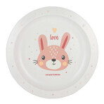 Canpol Babies, assiette en plastique, Animaux mignons, 4/411, rose, à partir de 9 mois, 1 pc.