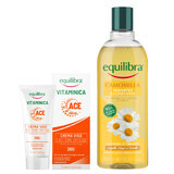 Kit Equilibra Vitaminica, crème protectrice pour le visage, 75 ml + Camomila, shampooing illuminant à la camomille, 300 ml