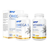 Set SFD Vitamine C 1000, 90 comprimés + Oméga 3 Fort, 90 gélules