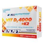 Allnutrition Vitamine C 1000 mg, 60 gélules + Vit D3 4000 + K2, 60 gélules