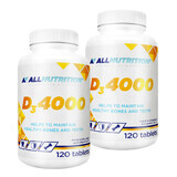 Allnutrition D3 4000 kit, vitamine D 50 µg, 2 x 120 comprimés