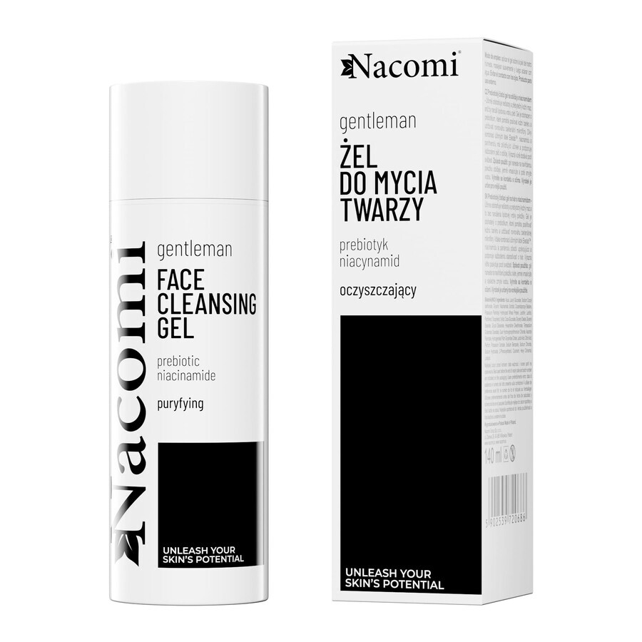 Nacomi Gentelman, reinigende face wash gel met prebiotica en niacinamide, 140 ml