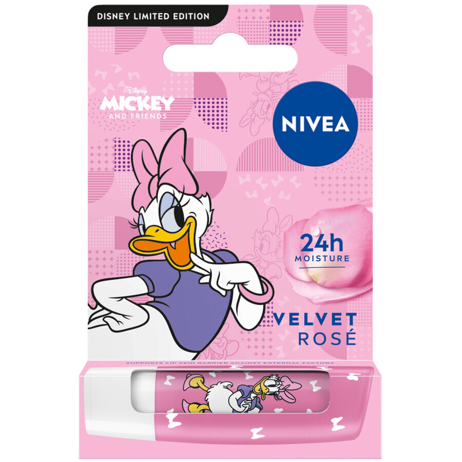 Nivea Daisy Duck, rossetto, cura, Velvet Rose, 4,8 g