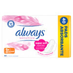 Always Sensitive, toallas sanitarias con alas, talla 1, Normal, 40 unidades