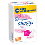 Always Sensitive, toallas sanitarias con alas, talla 1, Normal, 40 unidades