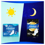 Always Ultra, toallas sanitarias con alas, talla 3, Día y Noche, 28 unidades