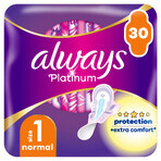 Always Platinum, șervețele sanitare cu aripi, mărimea 1, Normal, 30 buc