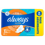 Always Ultra, serviettes hygiéniques avec ailettes, taille 1, Normal, 40 pcs