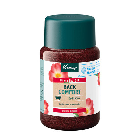 Kneipp Back Comfort, cristaux de sel minéral pour le bain, griffe noire, 500 g