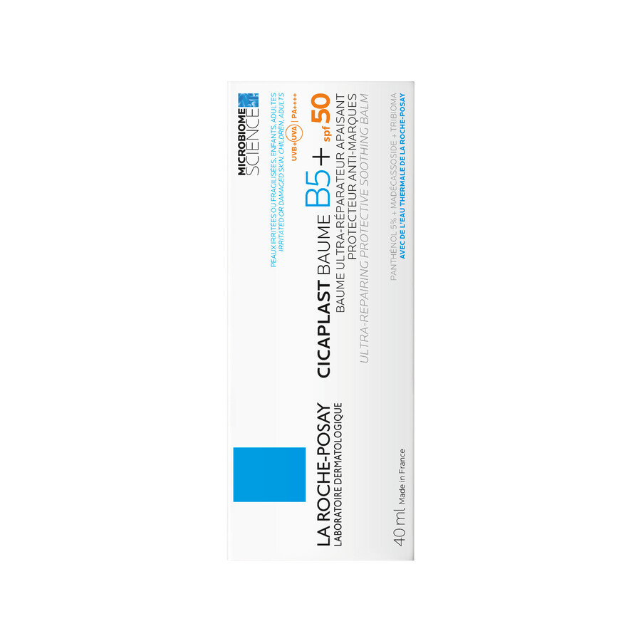 La Roche-Posay Cicaplast Balm B5+, balsamo lenitivo rigenerante per viso e corpo, SPF 50, 40 ml