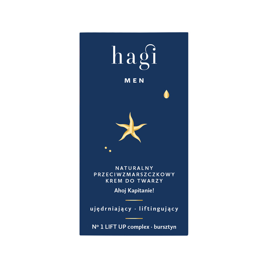 Hagi Men Ahoj Kapitan, crema facial natural antiarrugas, reafirmante y lifting, 50 ml