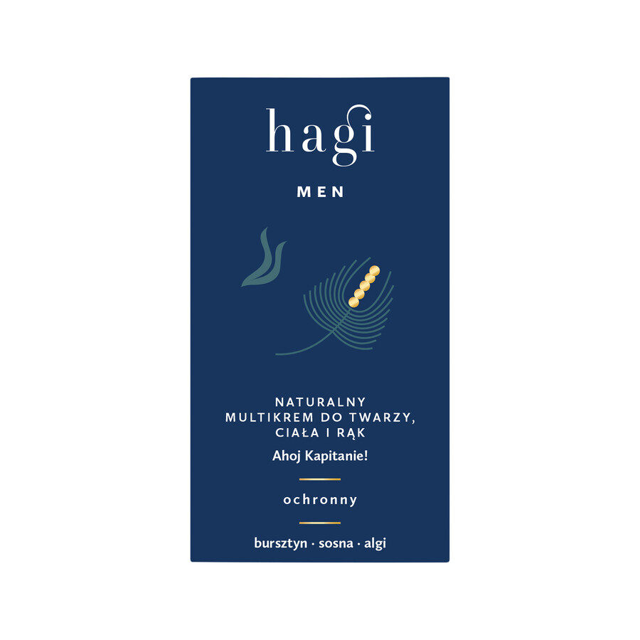 Hagi Men Ahoj Kapitan, crème multicrème naturelle pour le visage, le corps et les mains, protectrice, 50 ml