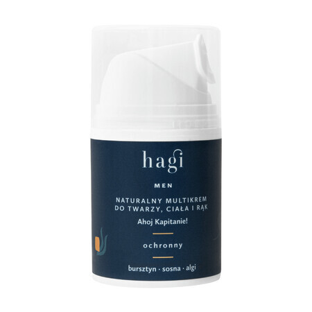 Hagi Men Ahoj Kapitan, crème multicrème naturelle pour le visage, le corps et les mains, protectrice, 50 ml