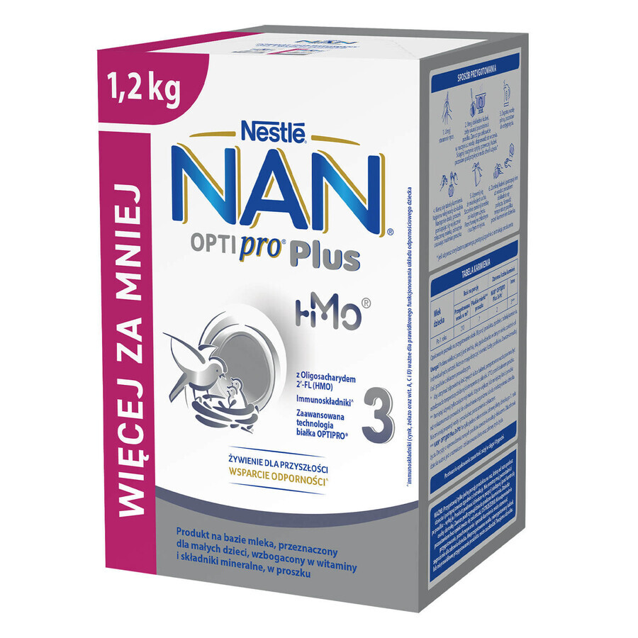 Nestle NAN Optipro Plus 3 HM-O, a milk-based product for children over 1 year, 1.2 kg