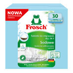 Frosch set, pastillas para lavavajillas All In 1, sodio, 2 x 30 piezas + concentrado para lavavajillas, frambuesa, 500 ml + bolsas clasificadoras, 3 piezas gratis